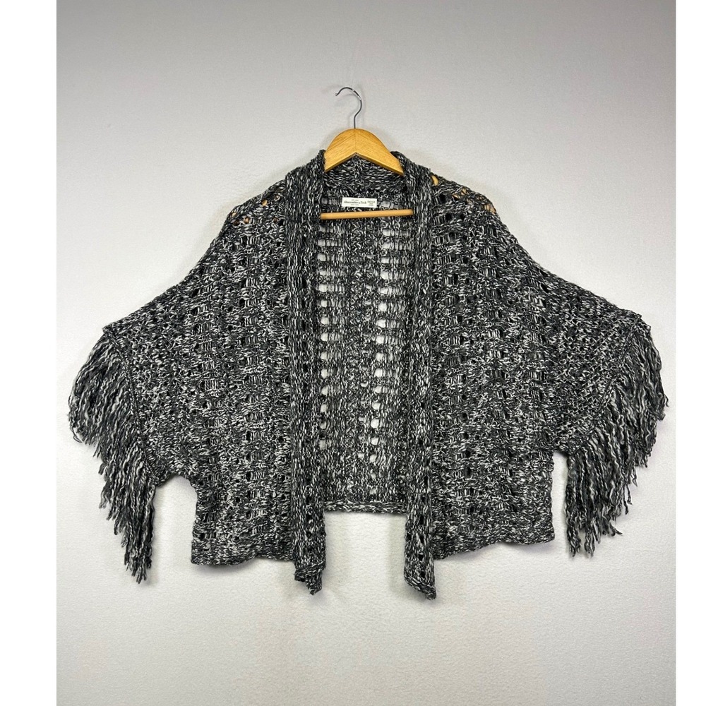 Boho Abercrombie & Fitch Women One Size Marled‎ Wool Blend Open Knit Cardigan
